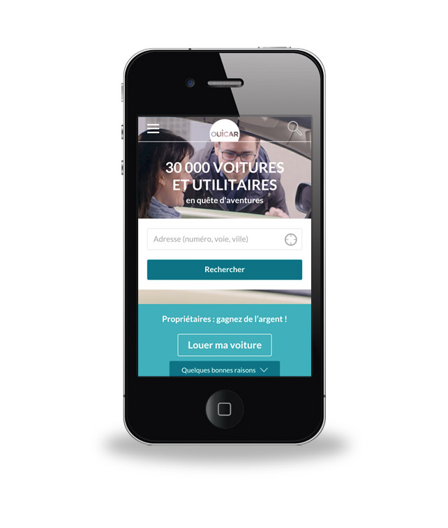 Site OuiCar optimisé pour mobile
